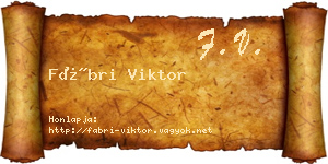 Fábri Viktor névjegykártya