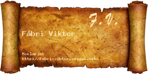 Fábri Viktor névjegykártya